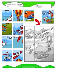 Puzzle Kes Yapıştır Çalışma Sayfaları